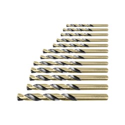 12 Piece HSS Twist Drill Bit Set for Metal, Steel, and Wood