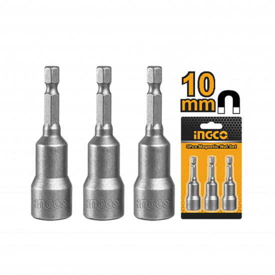 3-Piece 10mm Magnetic Nut Driver Set for Power Tools