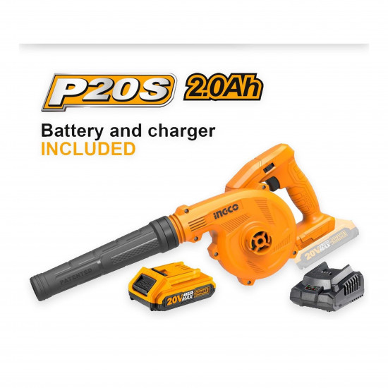 INGCO 20V Cordless Leaf Blower with Battery & Charger