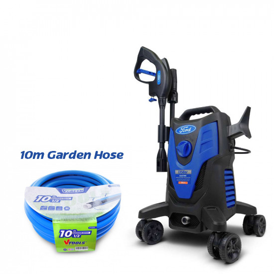 135 Bar 1650 Watts Electric Pressure Washer With 5 Meter Hose + 10 Meter Hose