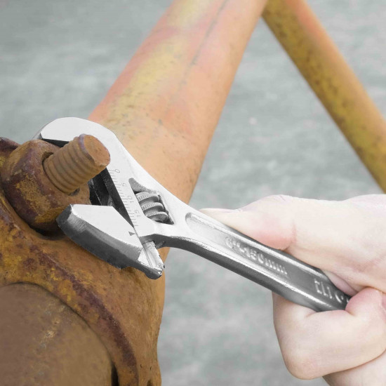 INGCO 12 Inch Carbon Steel Adjustable Wrench, Jaw Opening Capacity(35 mm)