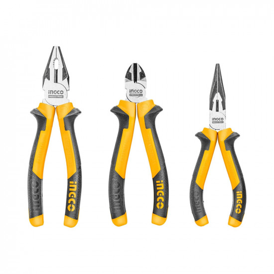 INGCO 3-Piece Cr-V Pliers Set – TPR Handle