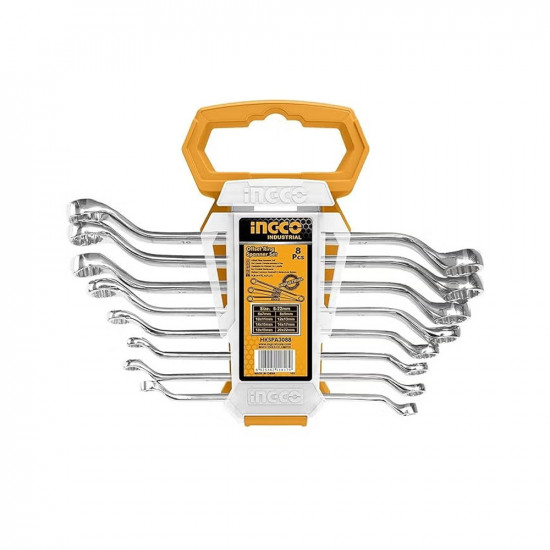 INGCO 8-Piece Offset Ring Spanner Set 6–22mm