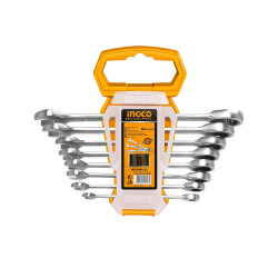 INGCO 8-Piece Ratchet Spanner Set 8–18mm Cr-V