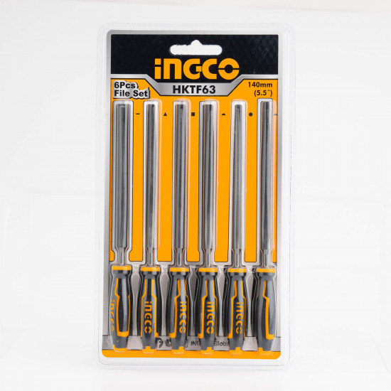 INGCO 6 Pc File Set for Wood, Metal, Plastic, and Carpentry