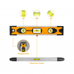 225mm Magnetic Mini Spirit Level with 3 Vials