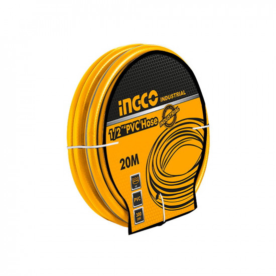 INGCO 1/2 Inch PVC Water Hose – 20M, 300 PSI Burst Pressure