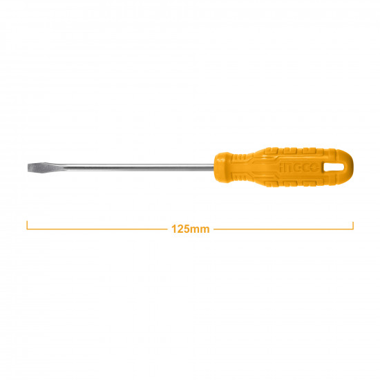 INGCO 6mm Slotted Screwdriver, CRV Material, Non-Slip Handle, Durable and Precision-Engineered