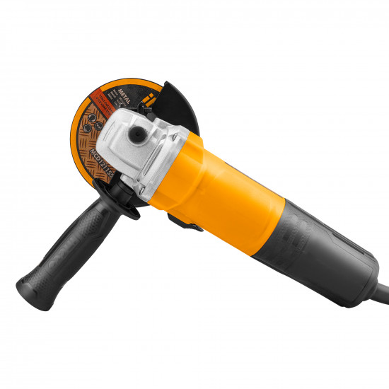 INGCO 750W 115 mm Angle Grinder with Auxillary Handle and Side Switch, Yellow,AG75028