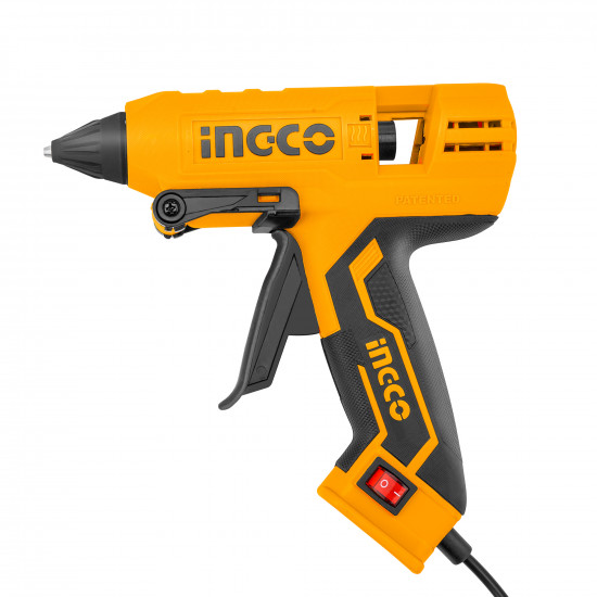 INGCO 30 Watt Compact Hot Glue Gun With 8 Piece Glue Sticks,Yellow,GG308