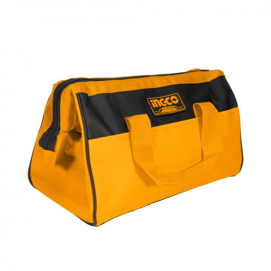 INGCO 13 Inch Water-Proof Tool Bag with Wide Mouth and 6 Pockets for Construction,Carpentry,Electrician, Home,and DIY,Yellow,HTBG28131