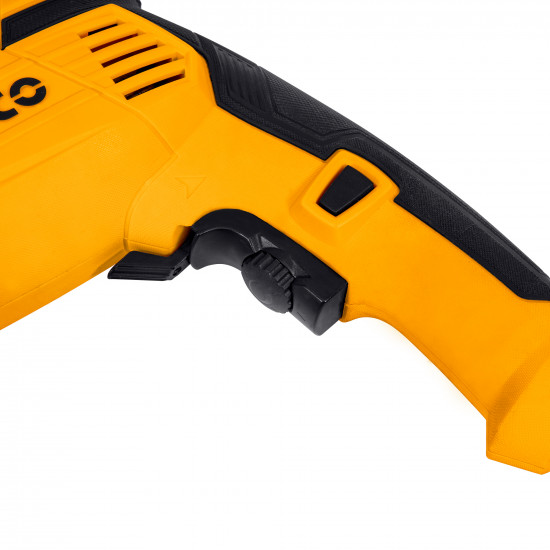 INGCO 1100W 13 mm Electric Hammer Drill for Wood, Metal and Concrete Drilling, Yellow, ID11008