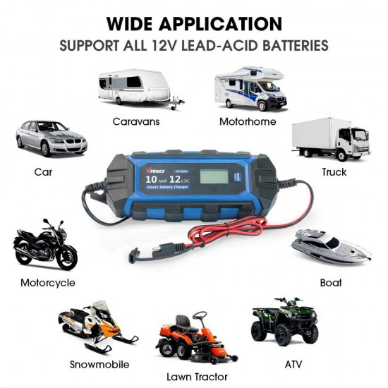 VTOOLS Portable Smart Car Battery Charger