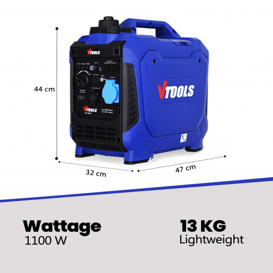 VTOOLS 1100W Recoil High-Performance Portable Generator