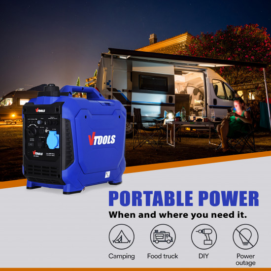 VTOOLS 1100W Recoil High-Performance Portable Generator