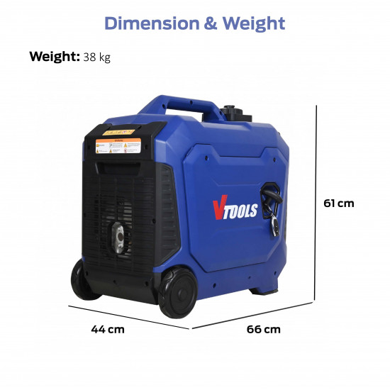 VTOOLS 4000W Silent Portable Recoil Generator