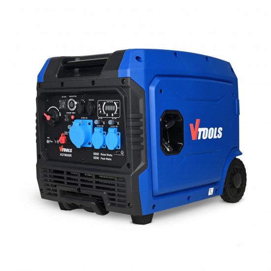 VTOOLS 6500 Watt 12L Petrol Powered Portable Generator