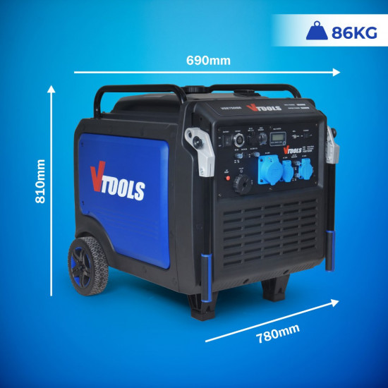 VTOOLS 8500W Recoil High-Performance Portable Silent Generator