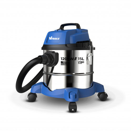 VTOOLS 1200W 15L Wet Dry Vacuum Cleaner with Powerful Suction