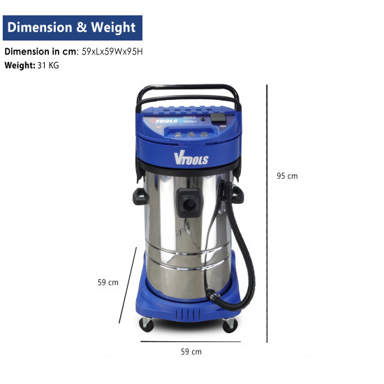 VTOOLS 3000W 80L Wet and Dry Vacuum Cleaner