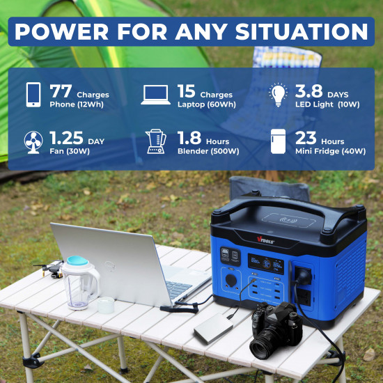 VTOOLS Portable Power Station 1200W, 400W Solar Generator + 2 Ford 30W LED Worklight