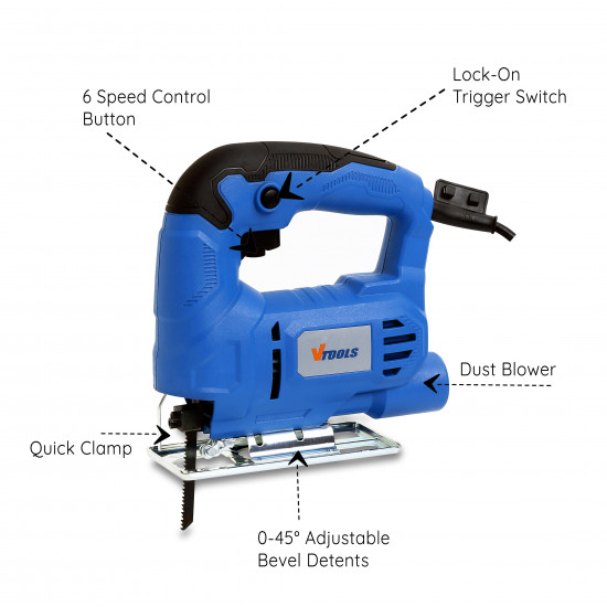 VTOOLS Compact 400 Watt Jig Saw With Variable Speed