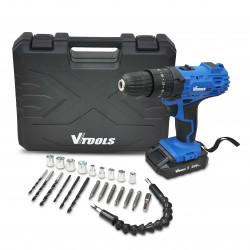 VTOOLS 20V Cordless Impact Drill Set with 29 Pcs Accessories Set