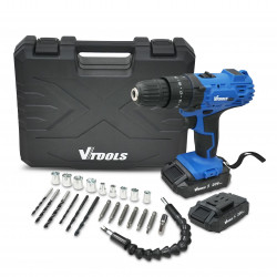 VTOOLS 20V Cordless Impact Drill Set with 29 Pcs Accessories Set