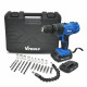 VTOOLS 20V Cordless Impact Drill Set with 29 Pcs Accessories Set
