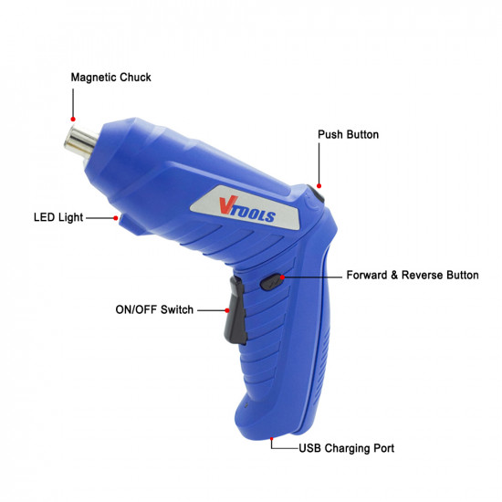 VTOOLS 3.6V Cordless Screwdriver Set