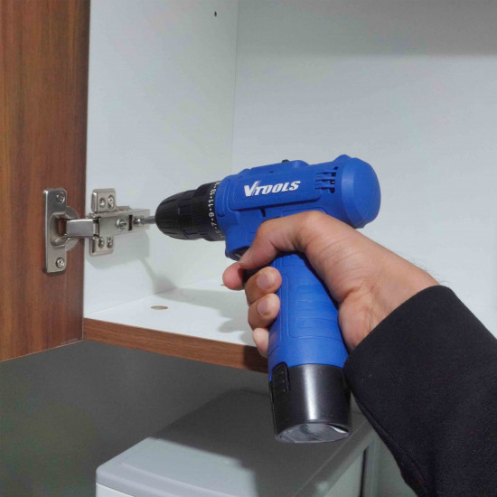 12V Cordless Drill Driver with 2×1300mAh Batteries