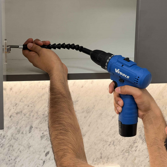 12V Cordless Drill Driver with 2×1300mAh Batteries