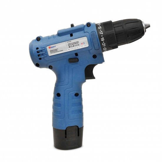 12V Cordless Drill Driver with 2×1300mAh Batteries