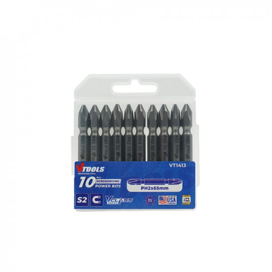 VTOOLS 10 Pieces 2/5 Inch PH2 Magnetic Screwdriver Bits Set VCLASS