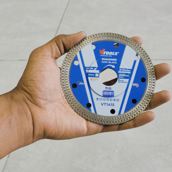 VTOOLS 4.5 Inch Diamond Saw Blade with Flange, Multi-Purpose Blade Dry and Wet
