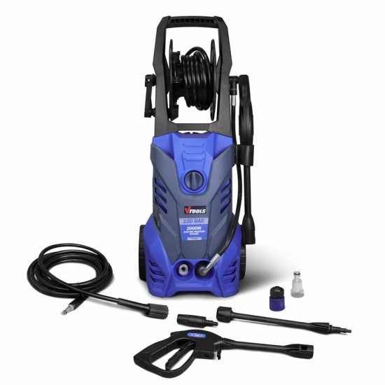 VTOOLS 2000W 150Bar Corded Electric Pressure Washer With 5 Meter Hose