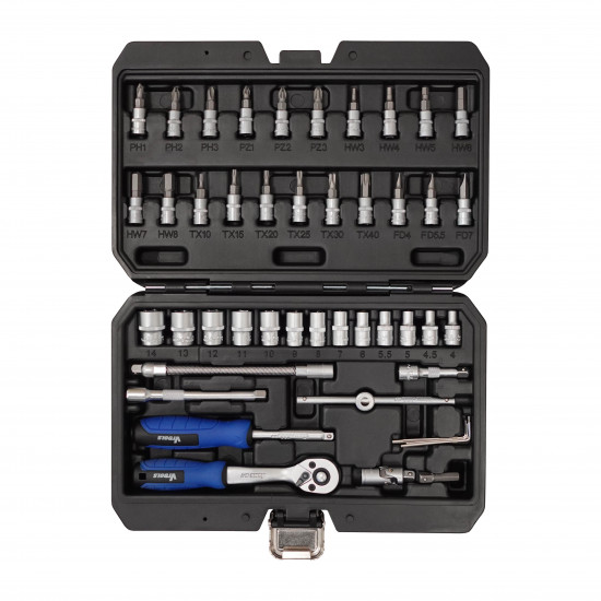 46 Pieces 1/4 Drive Ratchet and Socket Set