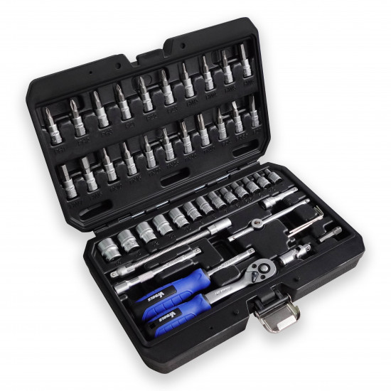 46 Pieces 1/4 Drive Ratchet and Socket Set