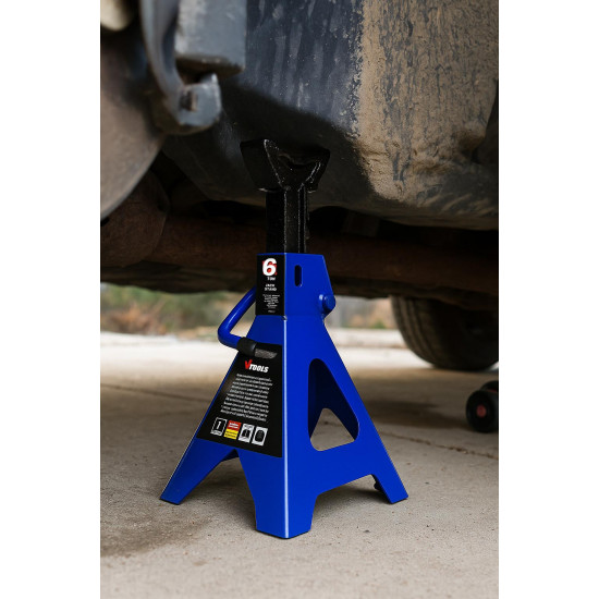 VTOOLS 6 Ton Adjustable  Car Jack Stand, 2 Pc Set