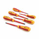 6-Piece Insulated Screwdriver Set ( 3 Flat Tips and 3 Phillips )