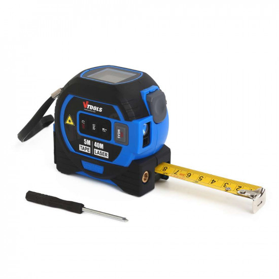 Digital Laser-tape Measure 2-in-1, Measuring Tape, Laser-measure 131  Ft/40m, Tape Measure 16 Ft /5m Autolock