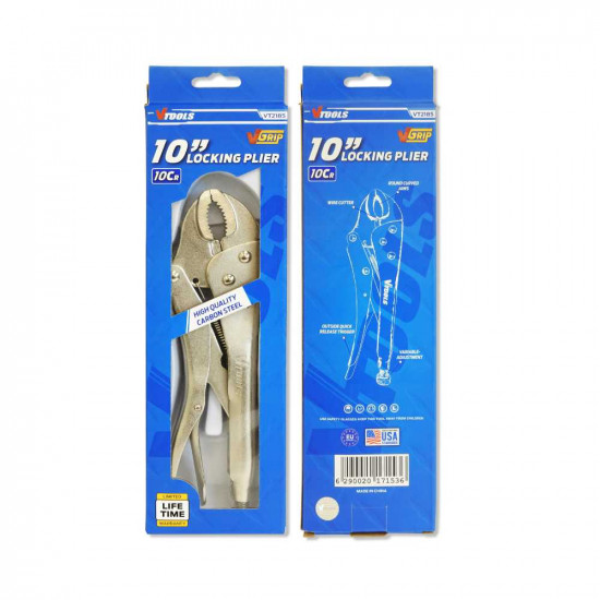 10 Inch Carbon Steel Locking Plier With Curved Jaw