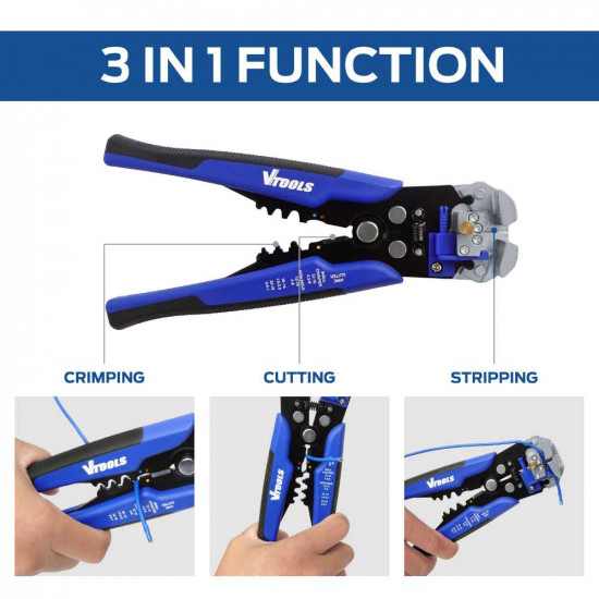 3-in-1 Automatic Wire Stripper, Cutter, and Crimper Tool