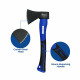 15 Inch Carbon Steel Chopping Axe Hammer with Fiber Glass Handle, 600g