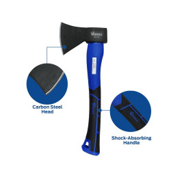 15 Inch Carbon Steel Chopping Axe Hammer with Fiber Glass Handle, 800g