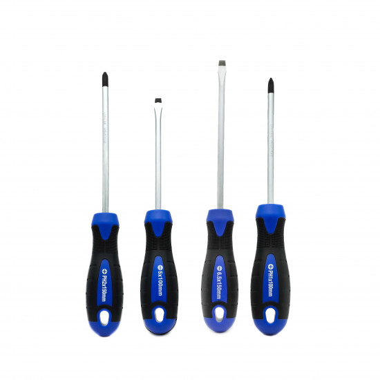 VTOOLS 4Pcs Screwdriver Set, 100-150mm Phillips and Slotted