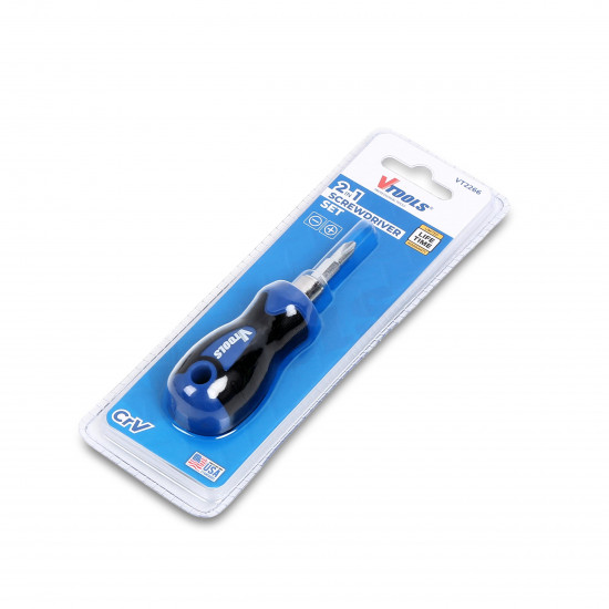 VTOOLS 2 in 1 Screwdriver (Slotted and Phillips) with Interchangeable Handle