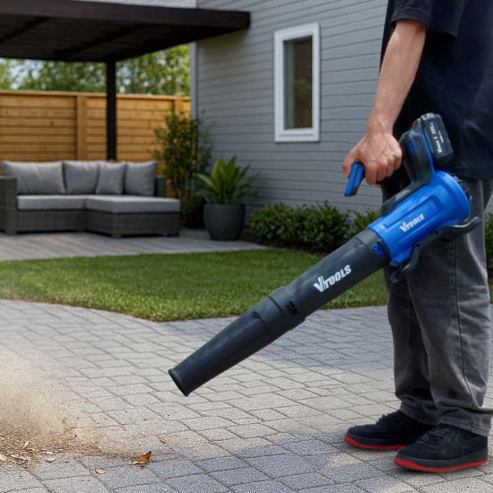 VTOOLS 20V Cordless Leaf Blower with 4.0Ah Battery & 2.0 Ah Charger