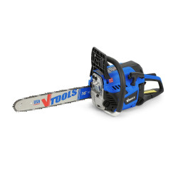 VTOOLS 16 Inch 45cc Gasoline Chainsaw, 550ml Fuel Tank, 2-Stroke Handheld with Air-Cooled Engine, For Cutting Trees, Wood, And Logs, Blue