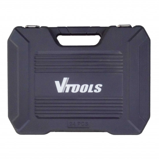 VTOOLS 94 PC 1/2 and 1/4 Inch Impact Socket and Spanner Tool Set